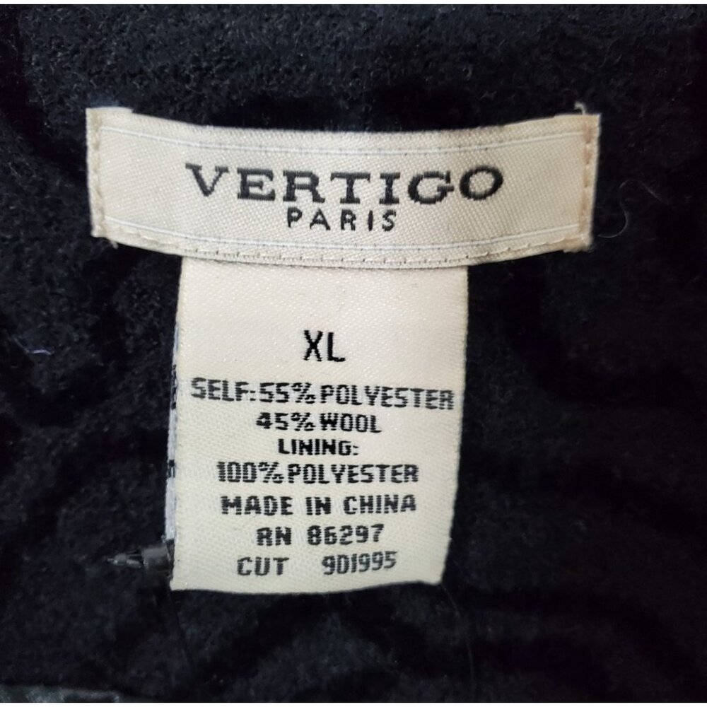 NWT Vertigo Paris Women's Black Wool Modern Day Pea Coat Size XL 1122 - Picture 13 of 13